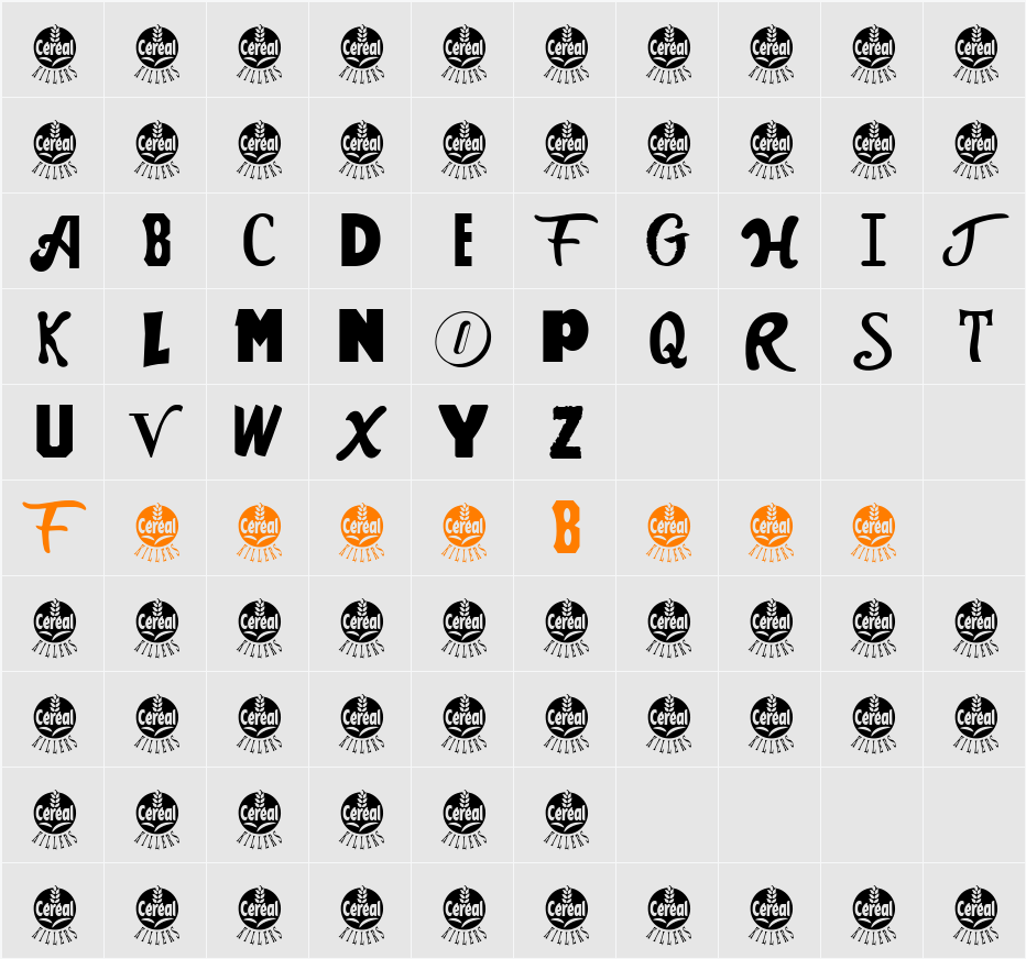 CEREAL KILLERZ Character Map