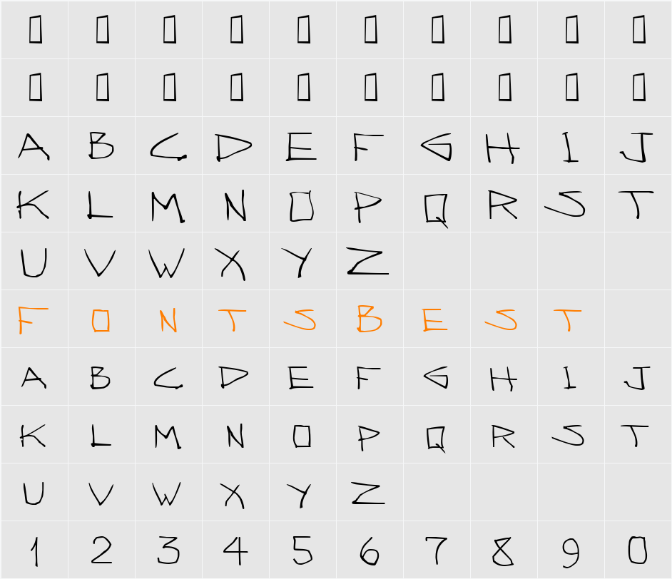 AlphaMouse Character Map