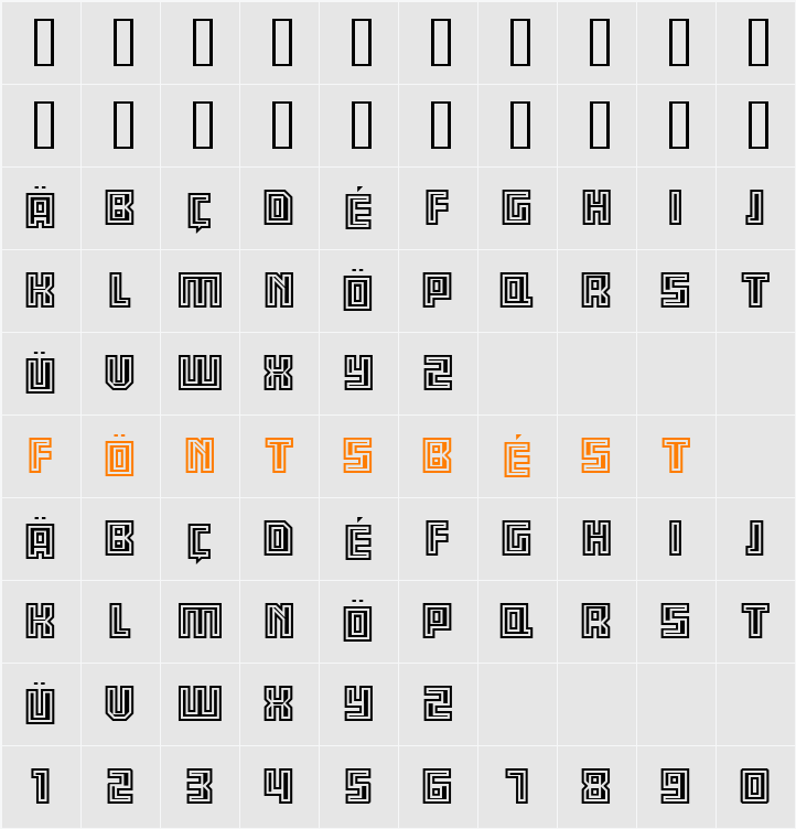 AB Engraved Character Map