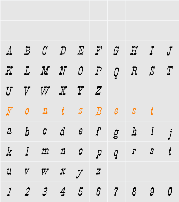 Faywood Italic WF Character Map