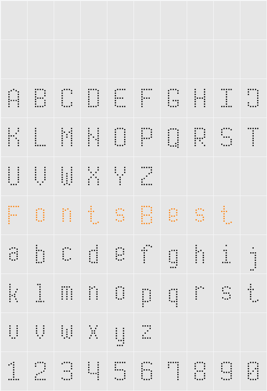 Modern Dot Digital-7 Character Map