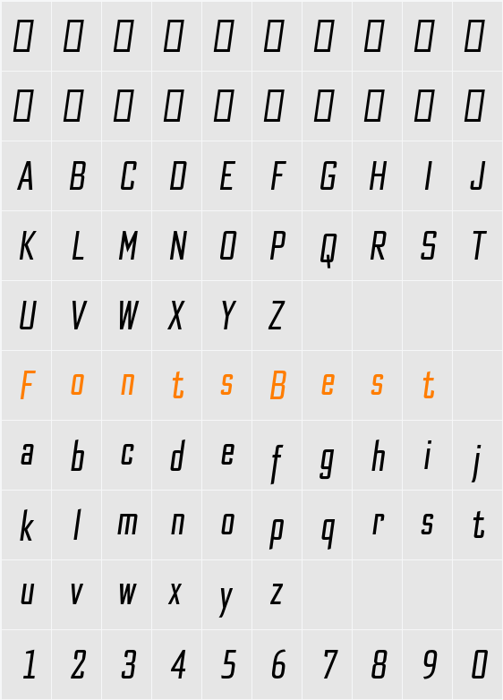 Bank Sans EF CY Compressed Character Map