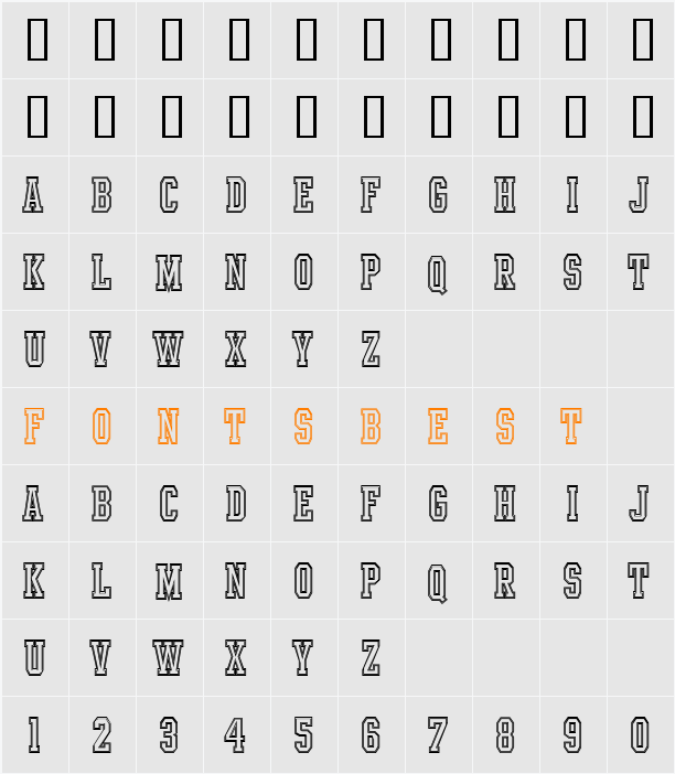 Intramural Contour JL Character Map