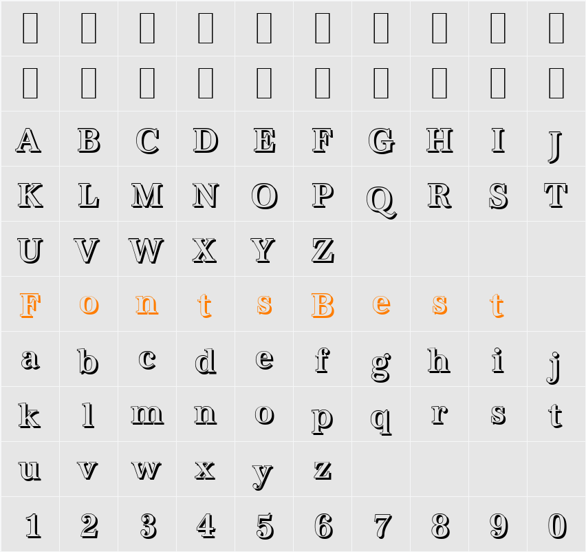 AntiquaSh-Cd-Medium Character Map