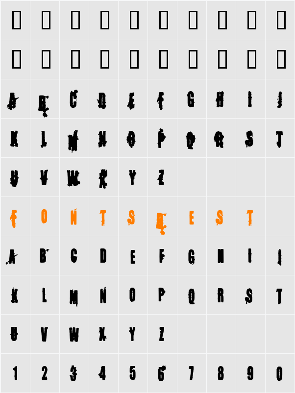 Memory Lapses Character Map