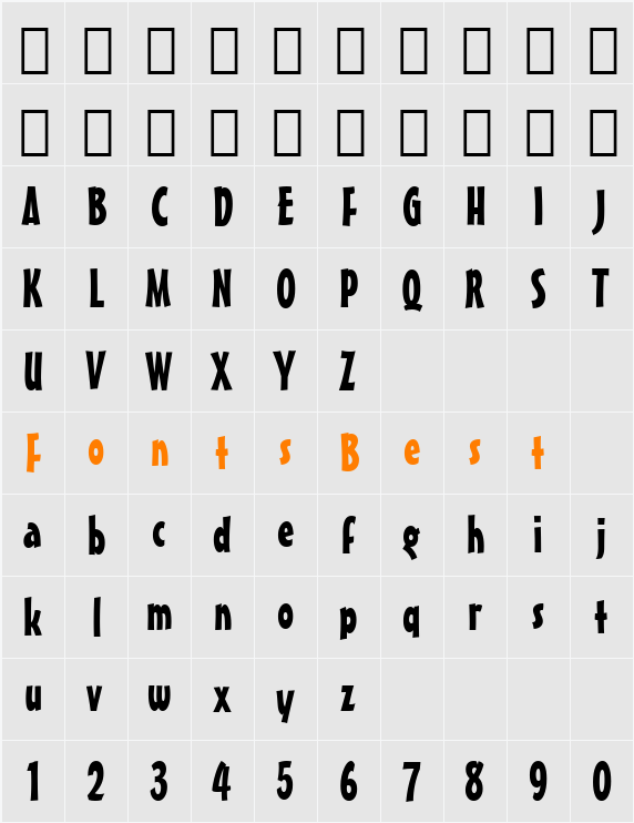 MisterEarl BT Character Map