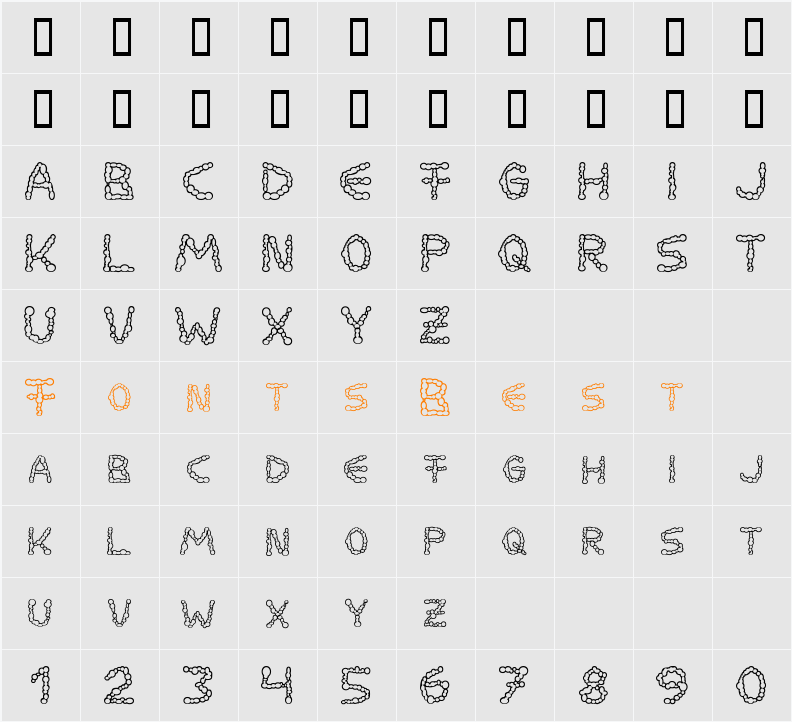 Milkdrops Character Map