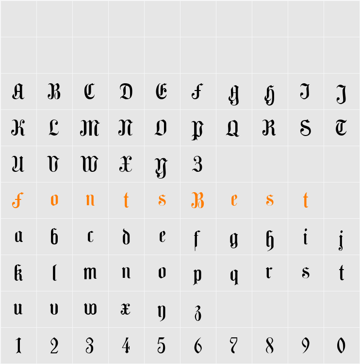 CamdenText Character Map