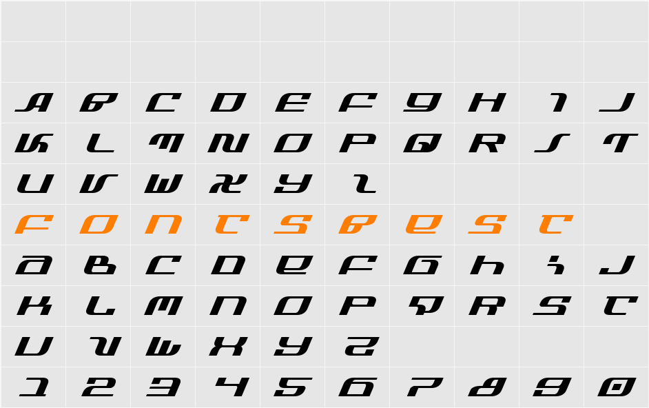 Infinity Formula ExpItalic Character Map