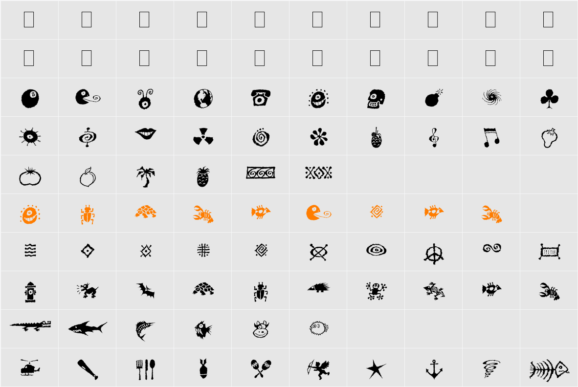 DF Mo Funky Fresh Symbols Character Map