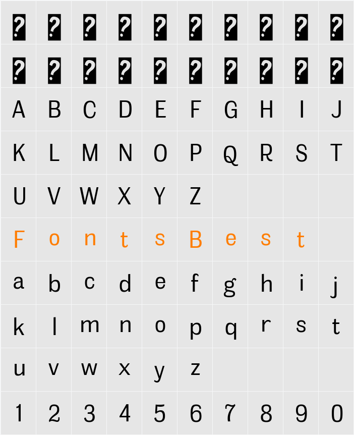 Meloche Bk Character Map