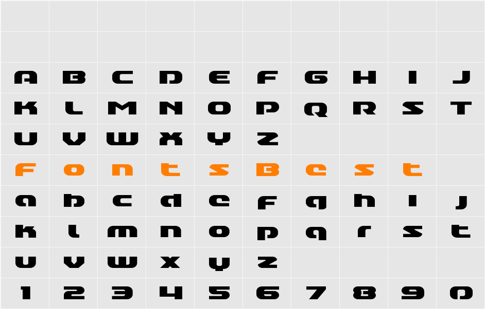 Annapolis Lower Case Expanded Character Map