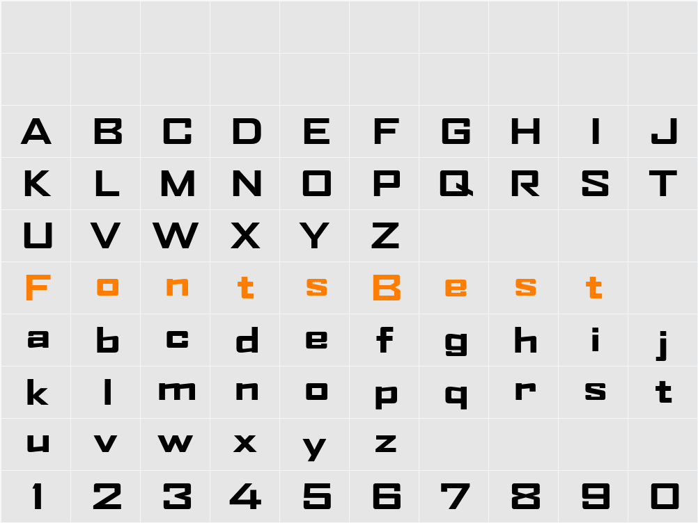 AgencyFB Character Map