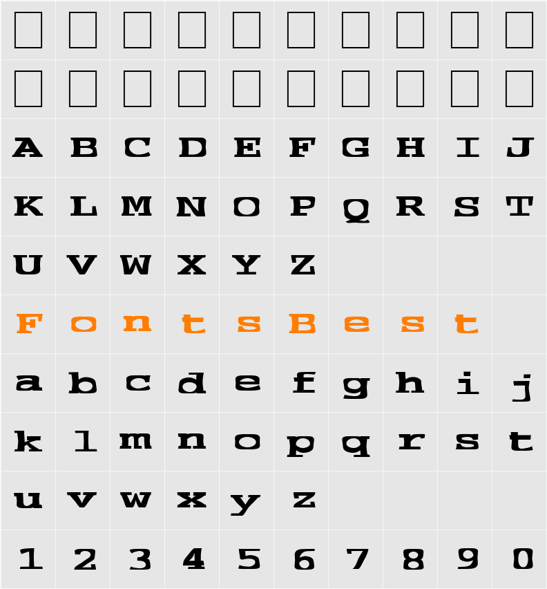 FZ WARPED 39 EX Character Map