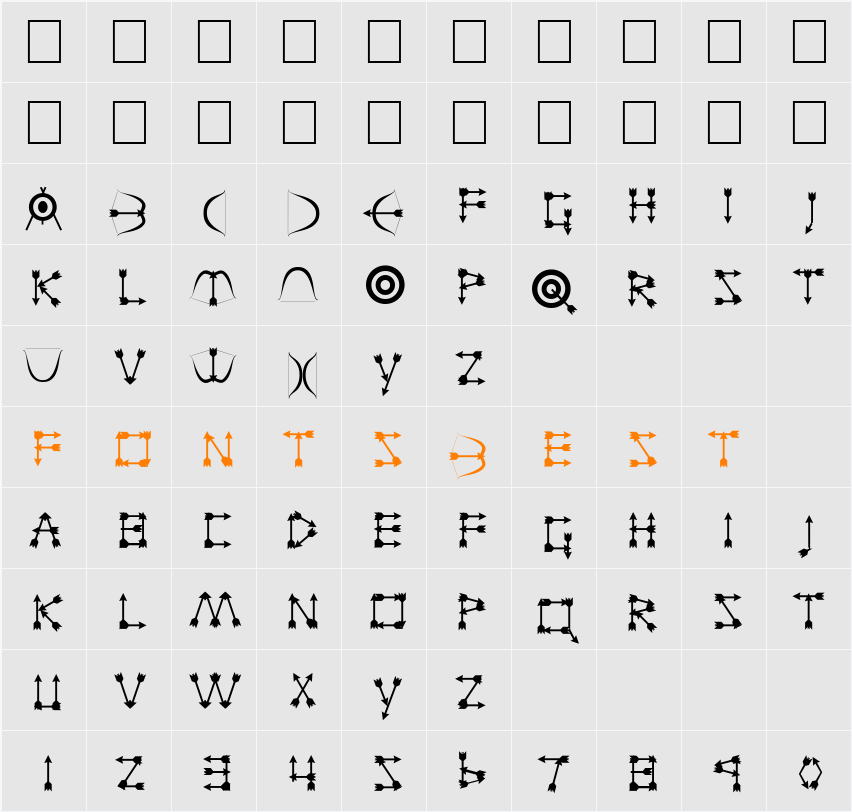 FZ UNIQUE 1 Character Map