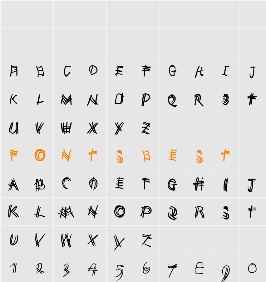 MauMauKlein Character Map