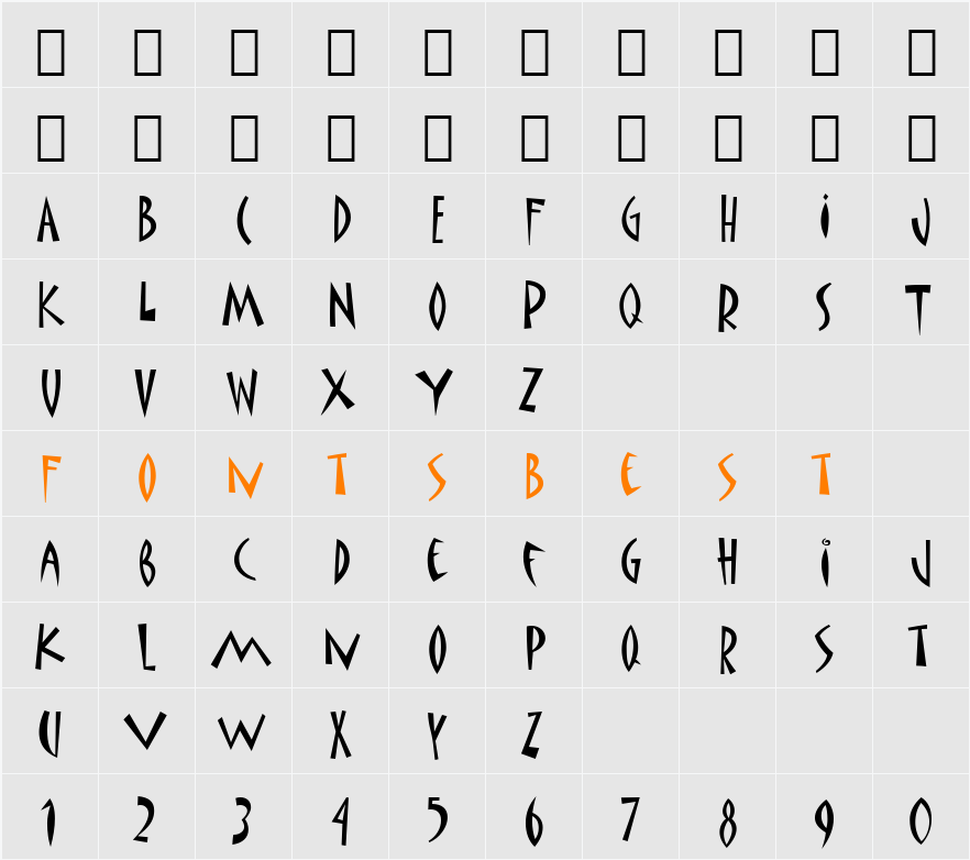 Matisse ITC Character Map