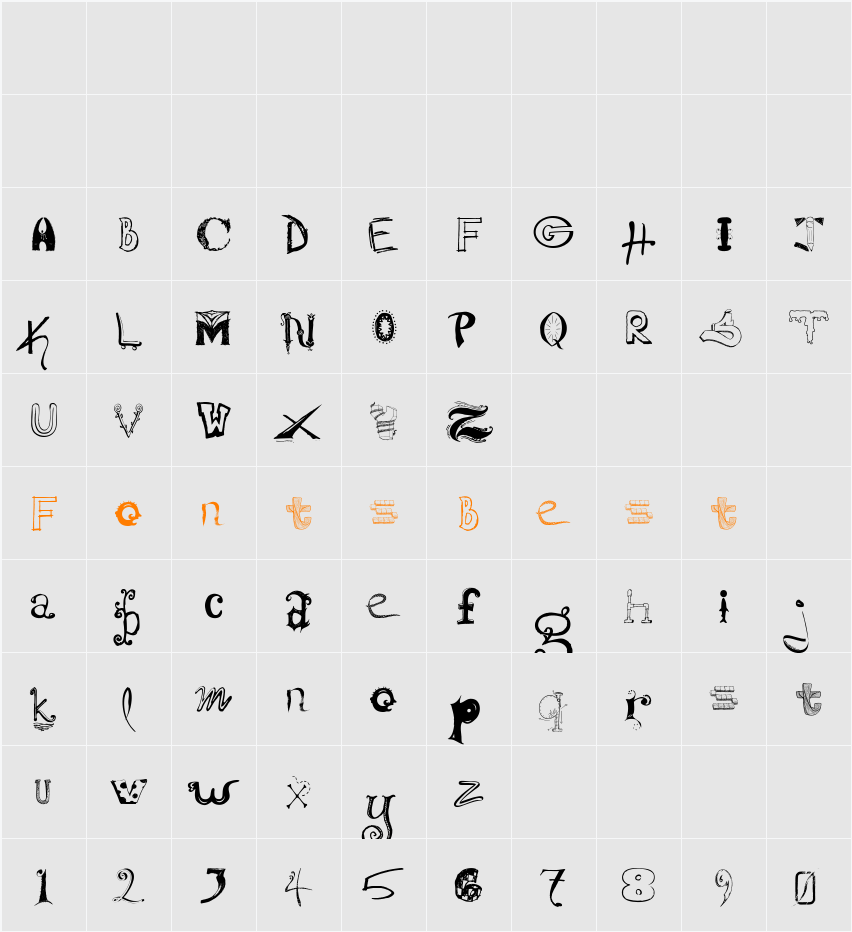 Conglomerfont Character Map