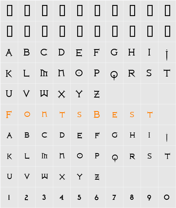 Iron League smallcaps Character Map