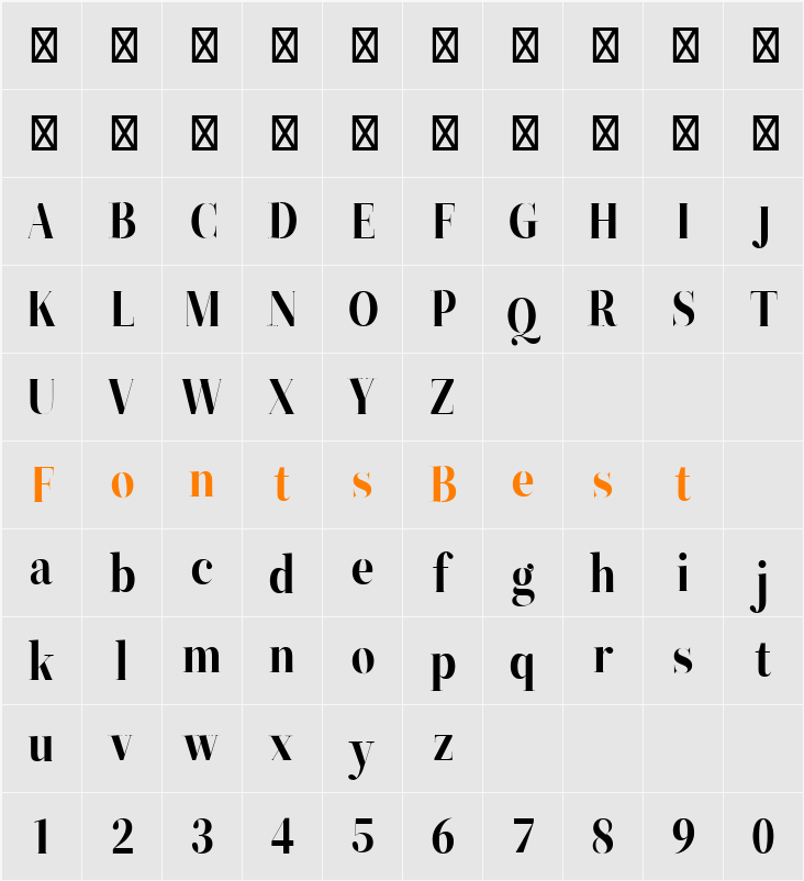 ZT Neue Ralewe Character Map