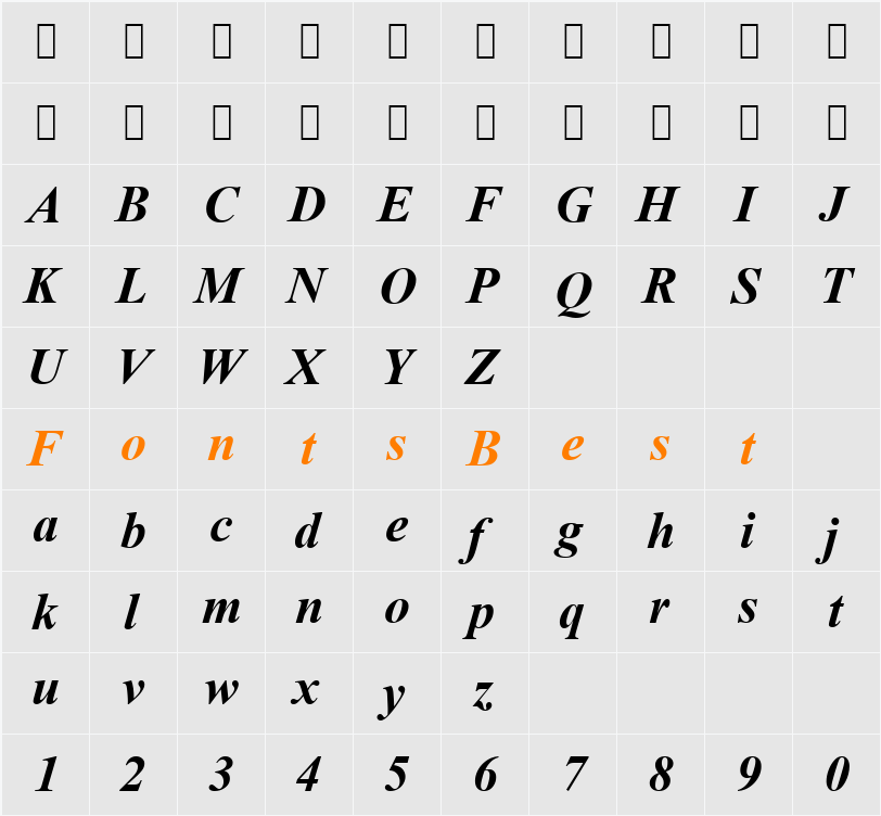 Alpsoft Ruqqi Character Map