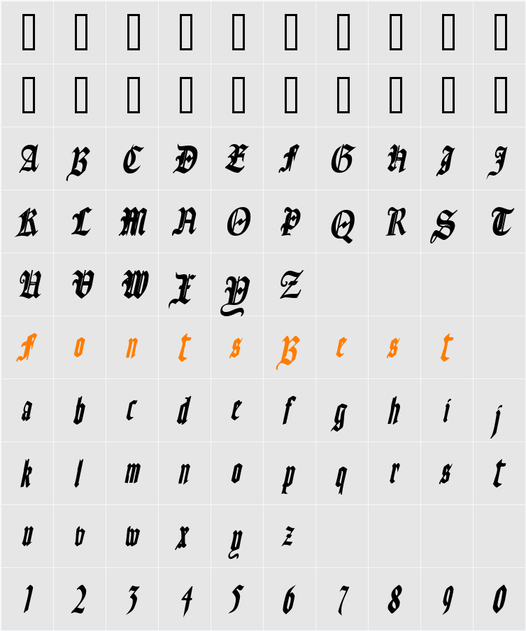 AinsworthSSK Character Map