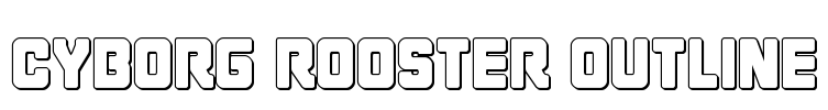 Cyborg Rooster Outline Font Image