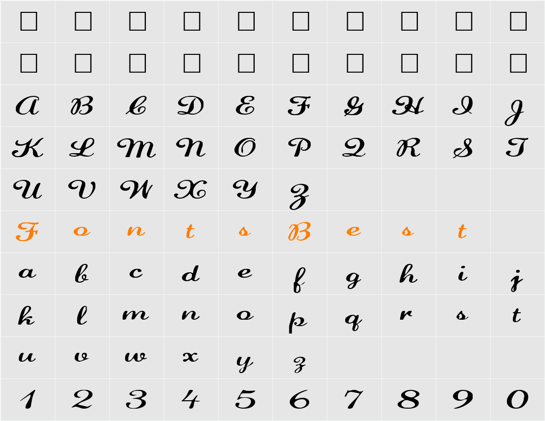 FZ SCRIPT 22 EX Character Map