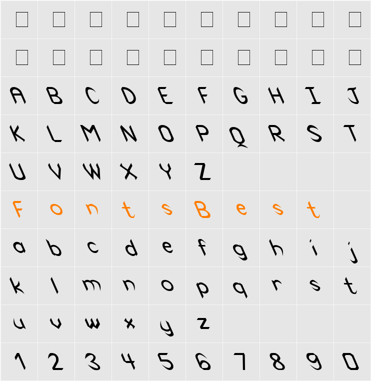 Cuneiform Extreme Lefty Character Map