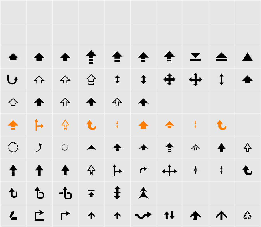 Arrow 7 Character Map