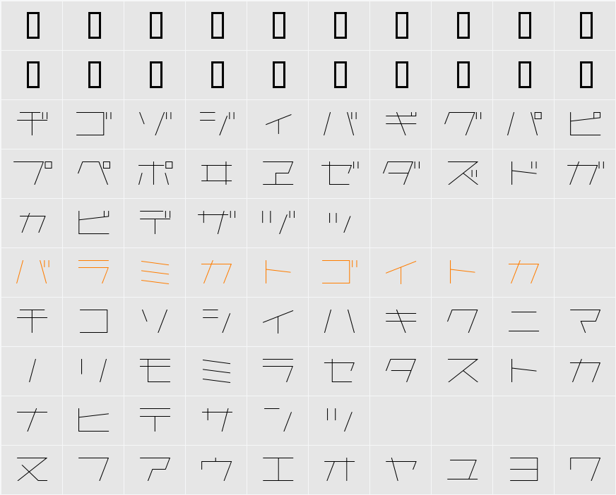 AstraKfsb07LightO Character Map