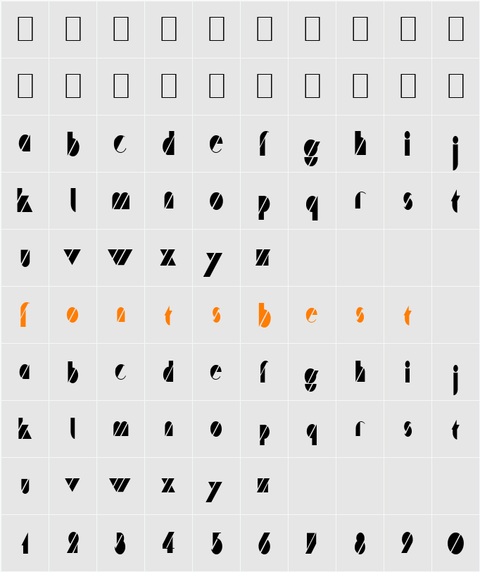 Cane-Condensed Character Map