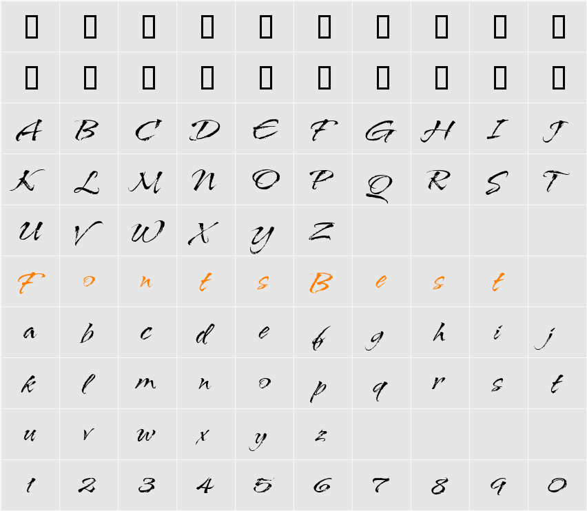 AridITC Character Map