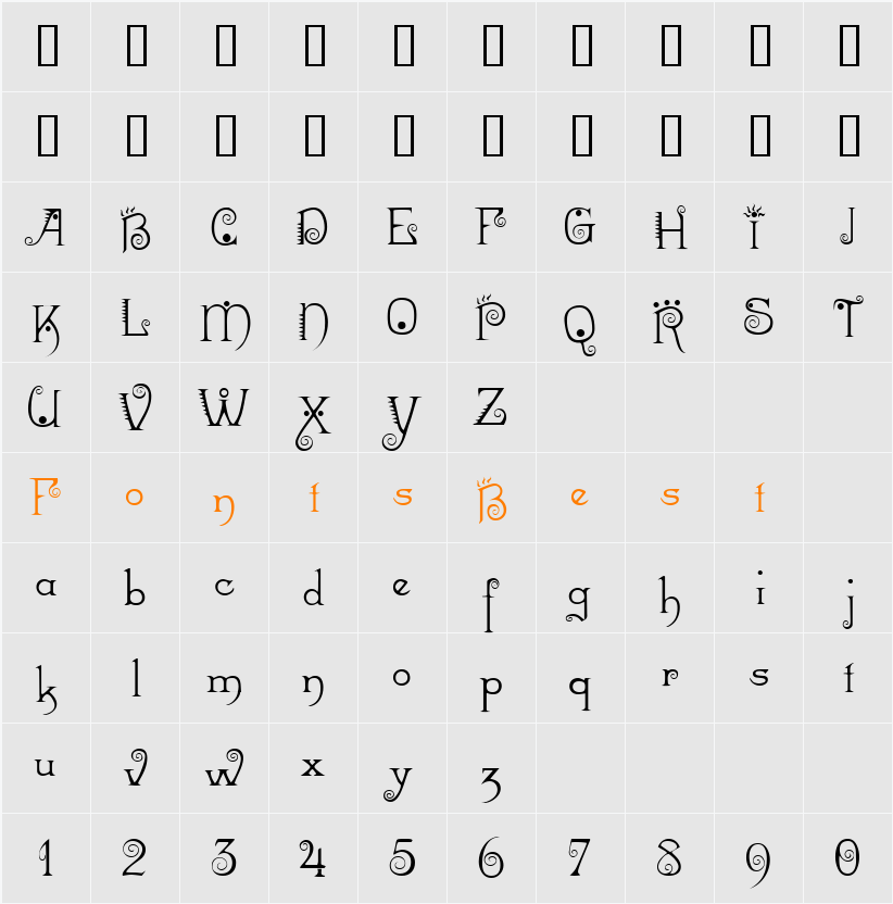 Mexacali Character Map