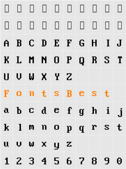 DOSEGA Character Map