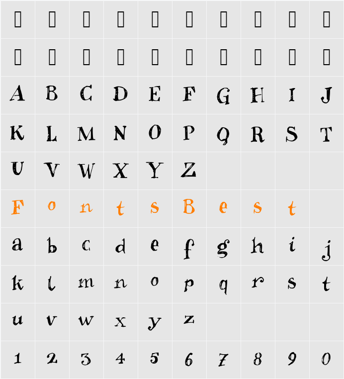 Inkies2 Character Map