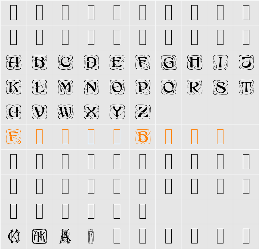 Innocence 1 Character Map