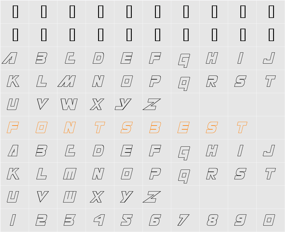 Masterforce Hollow Character Map