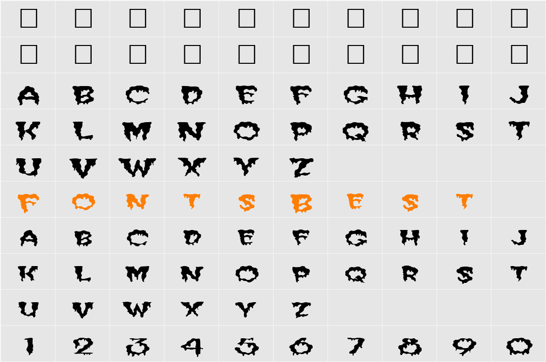 FZ UNIQUE 10 WAVEY EX Character Map