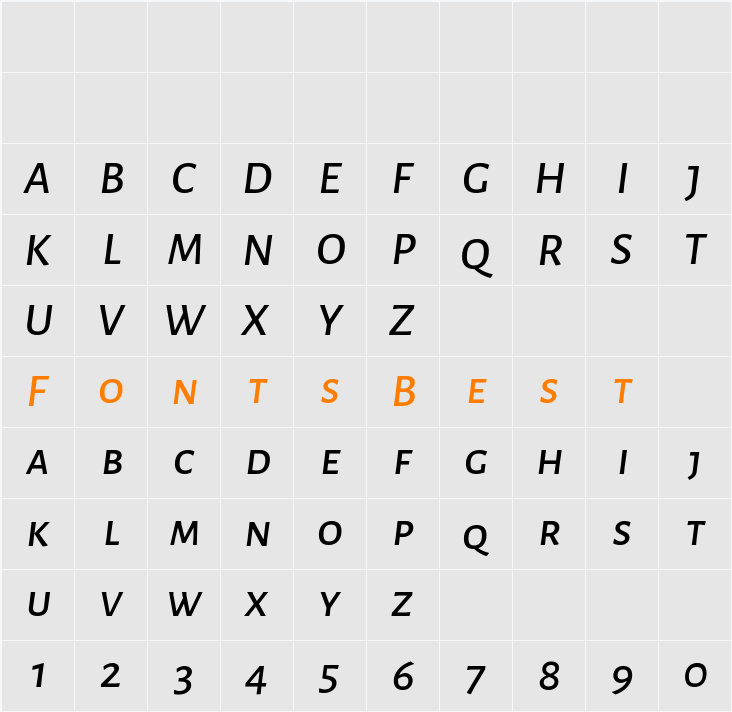 Alegreya Sans SC Medium Character Map