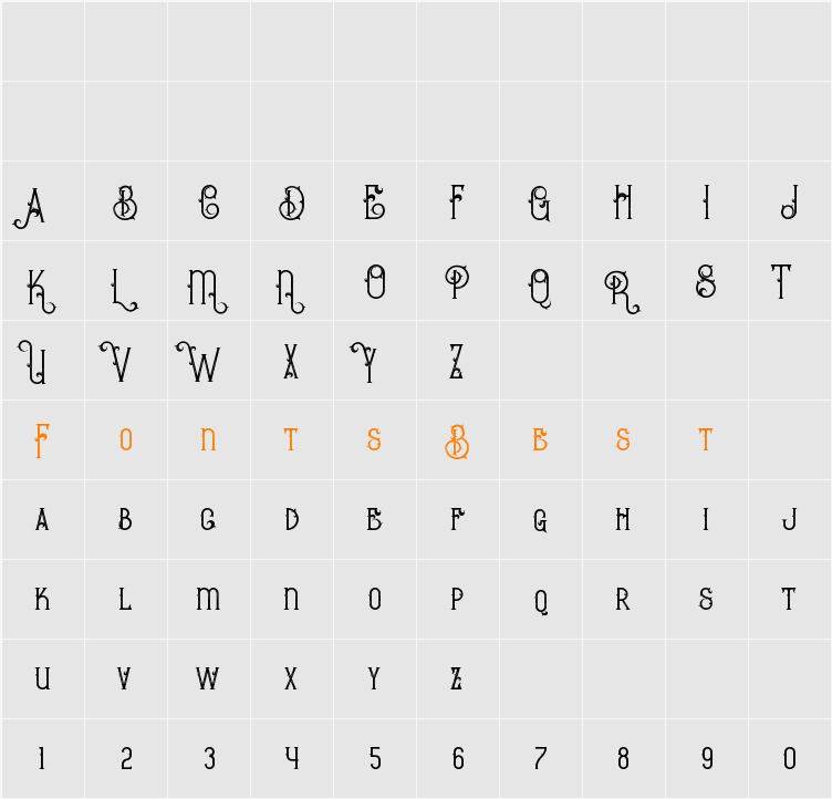 Bureno Regular Character Map