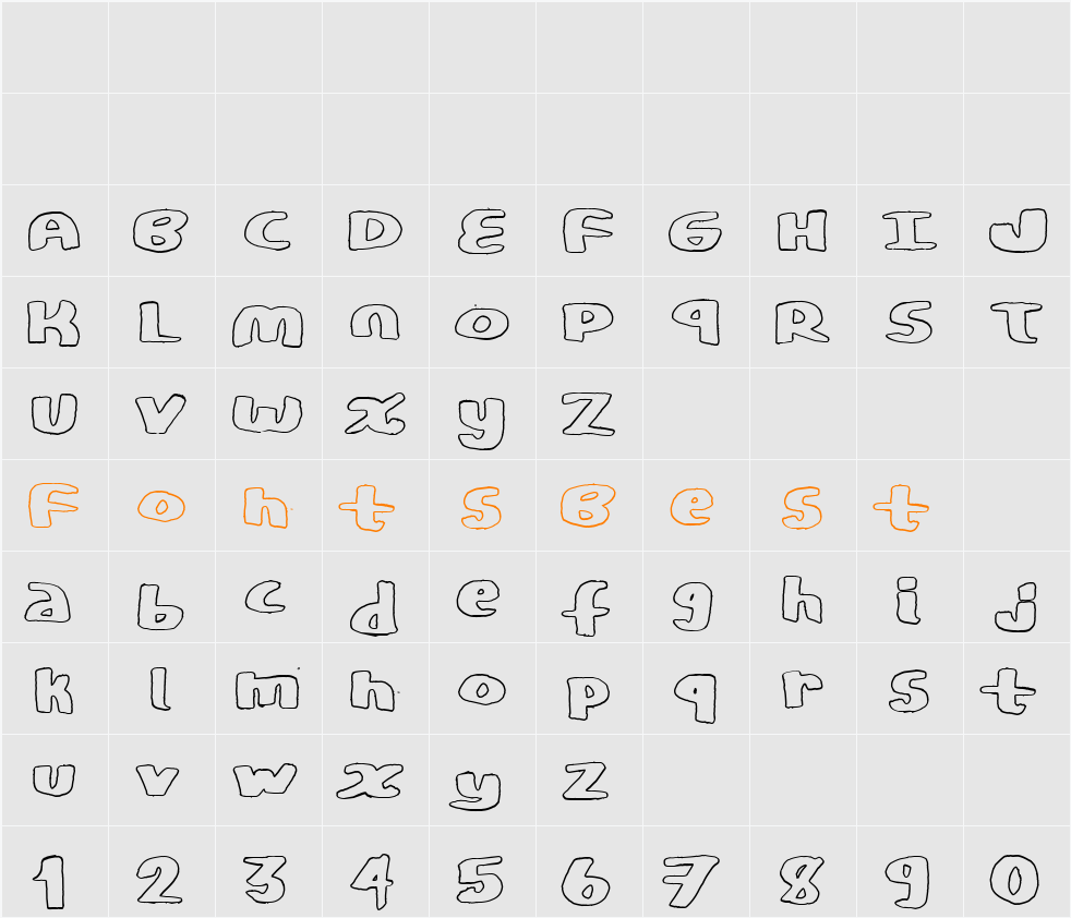 CopyStand hollow Character Map