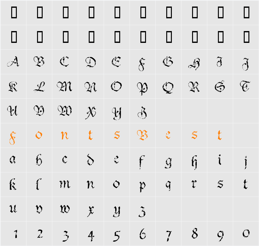 Crumble Character Map