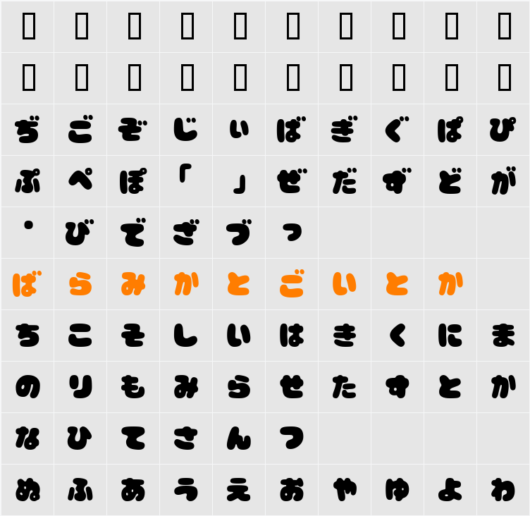 CoppepanBlackHr Character Map