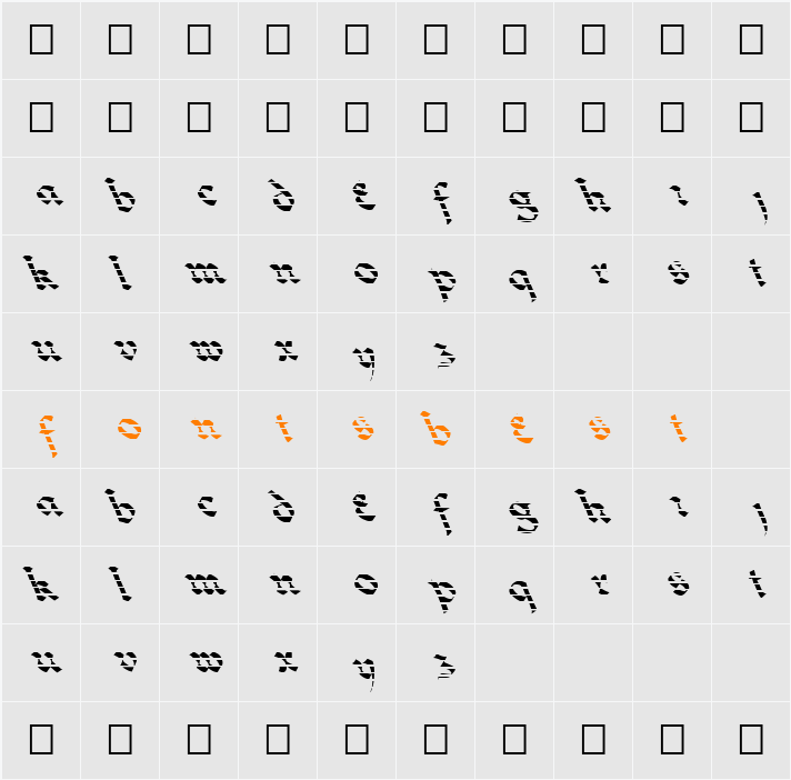 FZ JAZZY 33 STRIPED LEFTY Character Map