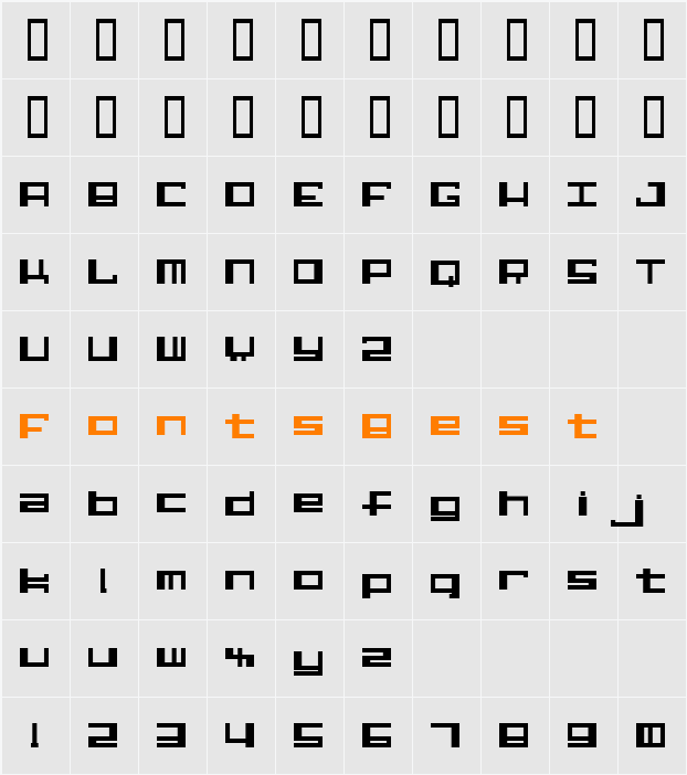 Alphastep Character Map