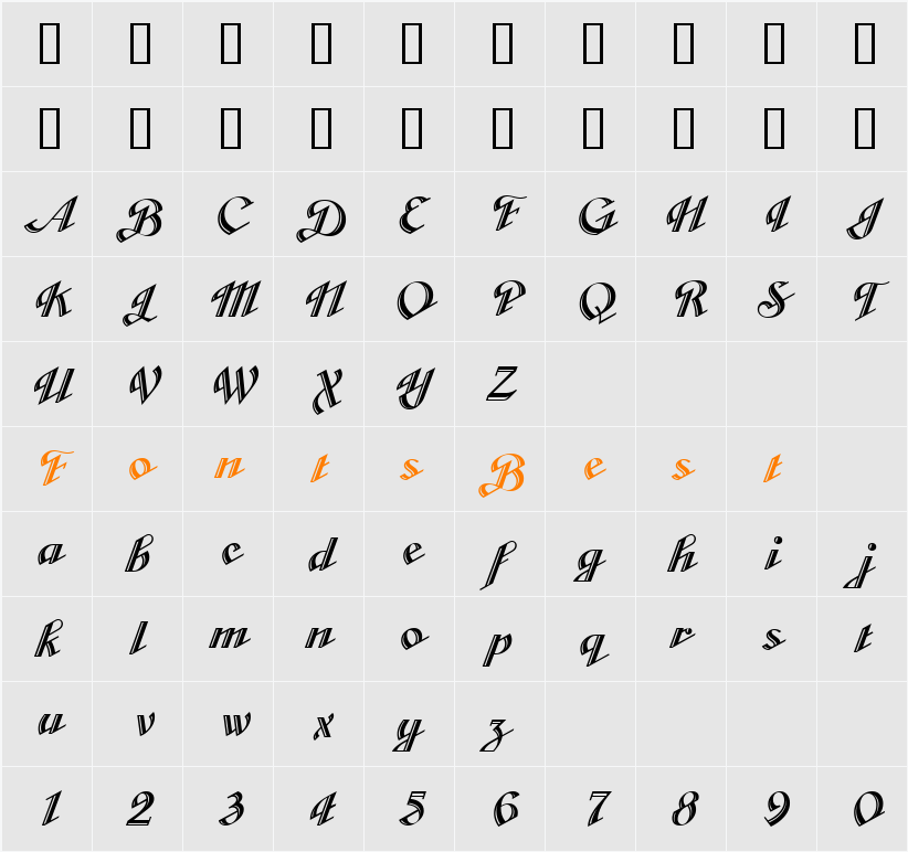 Cabarga Curs ICG Character Map