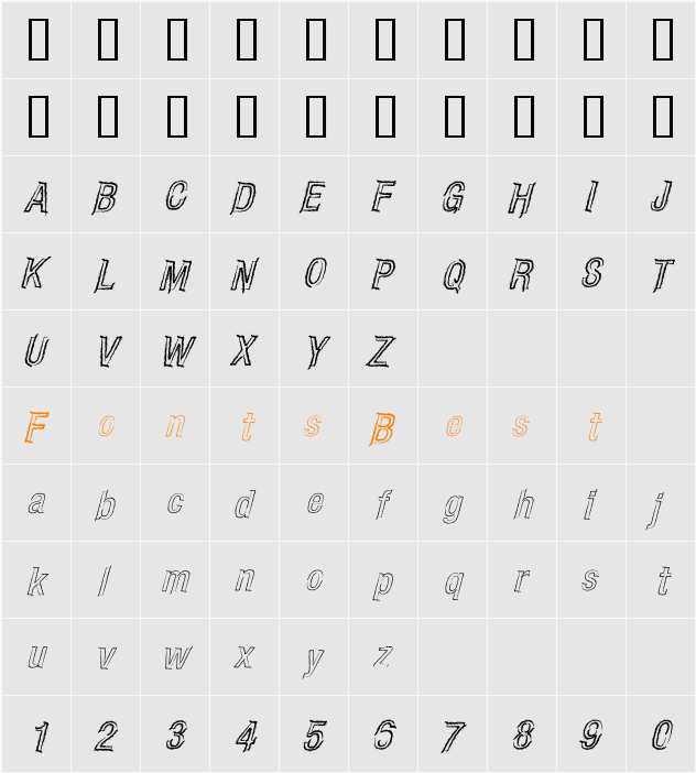 CARBONCILLO PALO Character Map