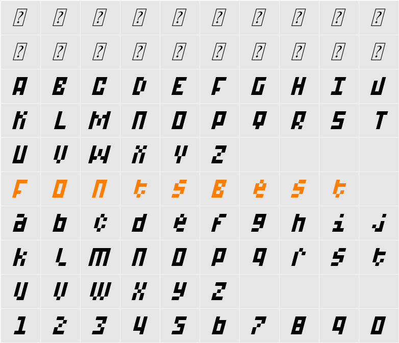 A-15-BIT Character Map