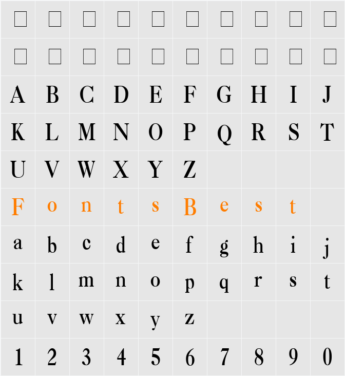 CasqueCondensed Character Map